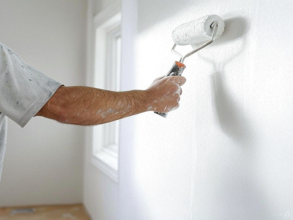Phillip painting a door